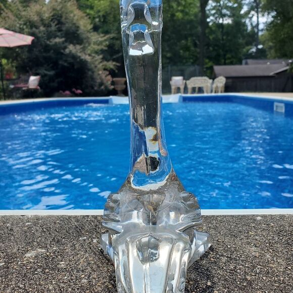 RARE 1940's Vintage Paden City Glass Barth Art Pelican 10" Crystal Glass Art - Picture 9 of 13